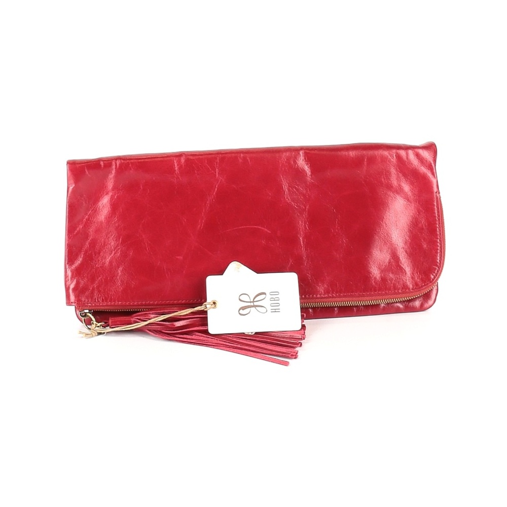 Hobo International Red Leather Fold Over Clutch